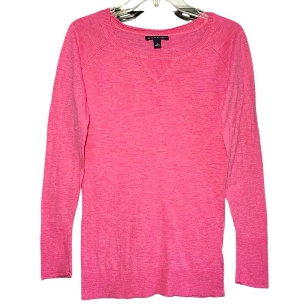 Banana Republic Cotton Knit Top in Pink Heather Women’s S